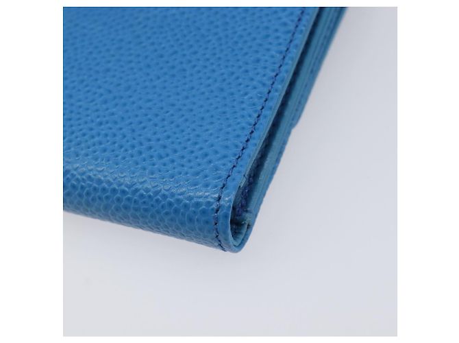 CHANEL COCO Mark Wallet Caviar Skin Blue Gold CC - vista 16
