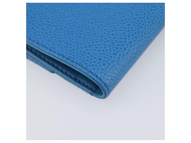 CHANEL COCO Mark Wallet Caviar Skin Blue Gold CC - vista 17
