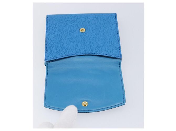 CHANEL COCO Mark Wallet Caviar Skin Blue Gold CC - vista 18