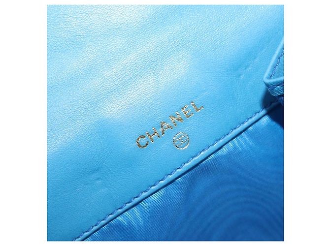 CHANEL COCO Mark Wallet Caviar Skin Blue Gold CC - vista 19