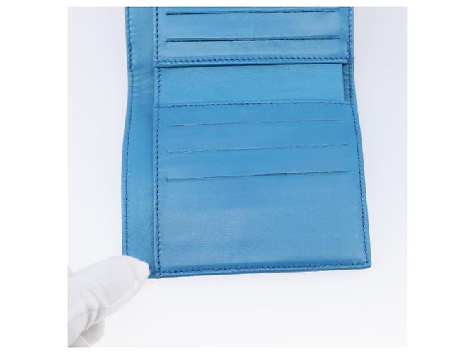 CHANEL COCO Mark Wallet Caviar Skin Blue Gold CC - vista 22