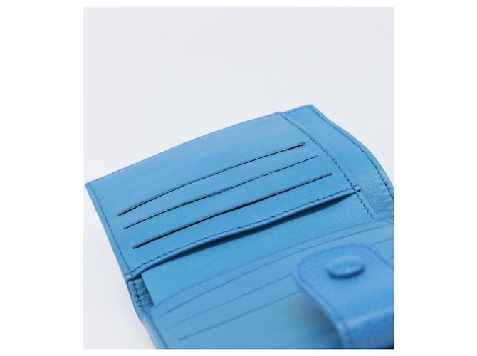 CHANEL COCO Mark Wallet Caviar Skin Blue Gold CC - vista 25