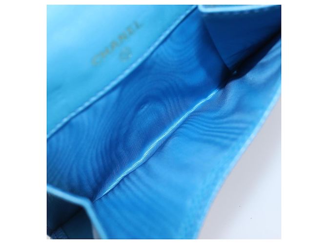 CHANEL COCO Mark Wallet Caviar Skin Blue Gold CC - vista 7