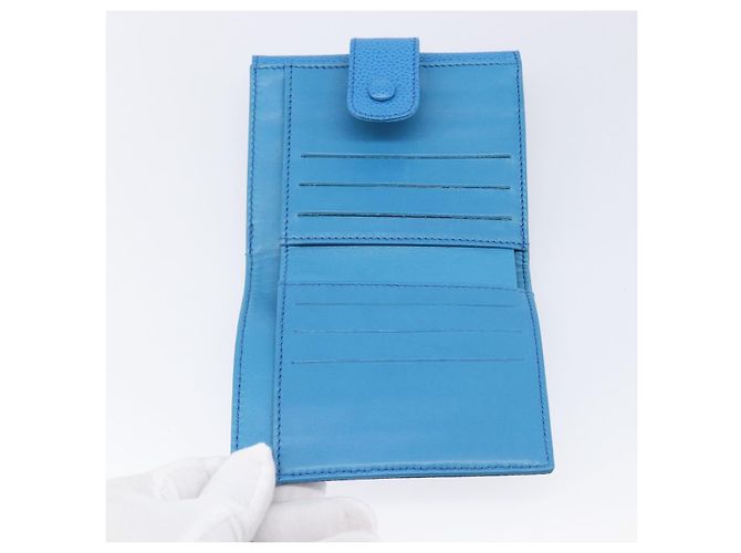 CHANEL COCO Mark Wallet Caviar Skin Blue Gold CC - vista 8