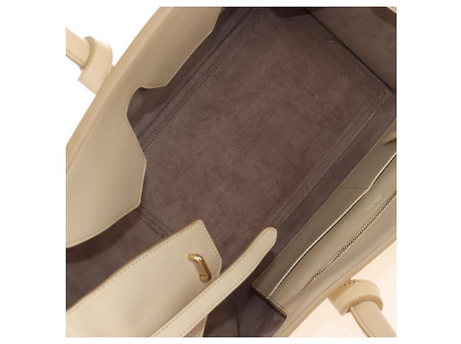 Céline CELINE Tie bag Sac à main Cuir Beige Ton Or - vue 10