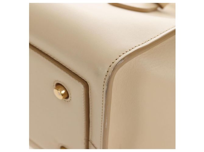 Céline CELINE Tie bag Sac à main Cuir Beige Ton Or - vue 17