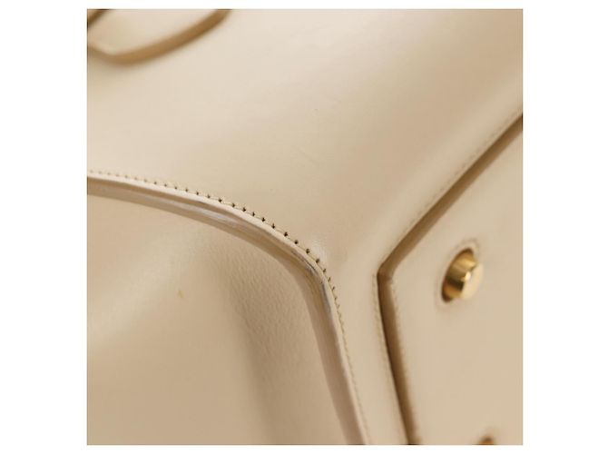 Céline CELINE Tie bag Sac à main Cuir Beige Ton Or - vue 18