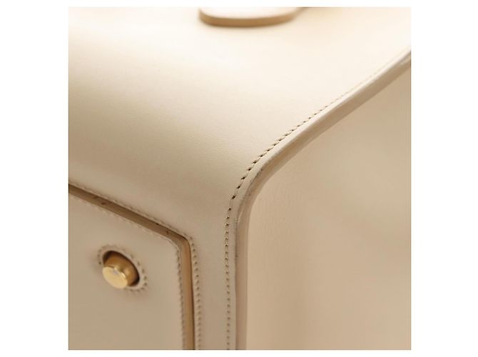 Céline CELINE Tie bag Sac à main Cuir Beige Ton Or - vue 19