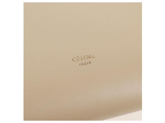 Céline CELINE Tie bag Sac à main Cuir Beige Ton Or - vue 20