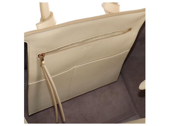 Céline CELINE Tie bag Sac à main Cuir Beige Ton Or - vue 25
