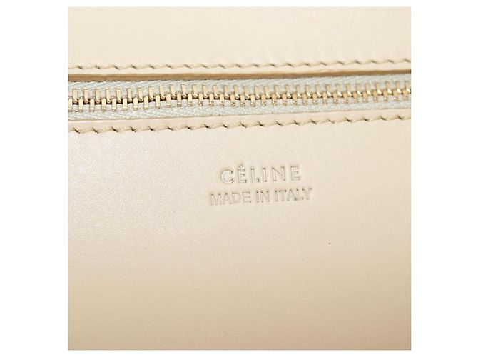 Céline CELINE Tie bag Sac à main Cuir Beige Ton Or - vue 26