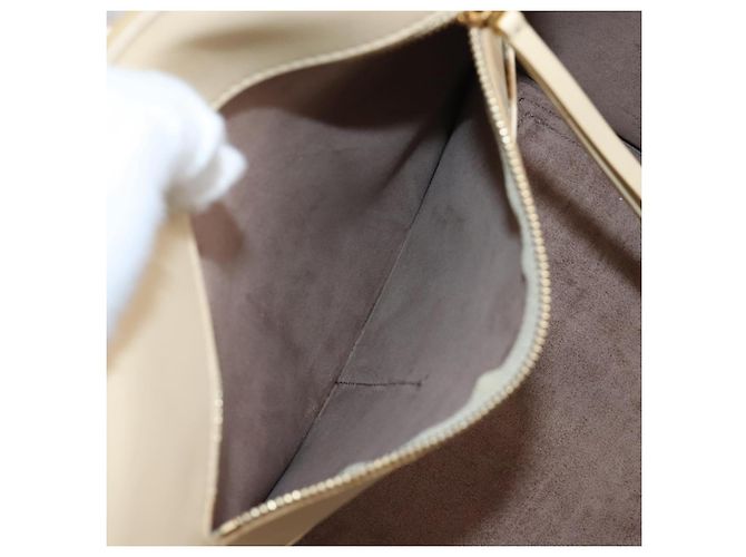 Céline CELINE Tie bag Sac à main Cuir Beige Ton Or - vue 27