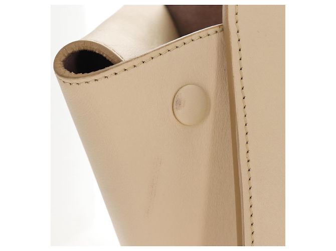 Céline CELINE Tie bag Sac à main Cuir Beige Ton Or - vue 3