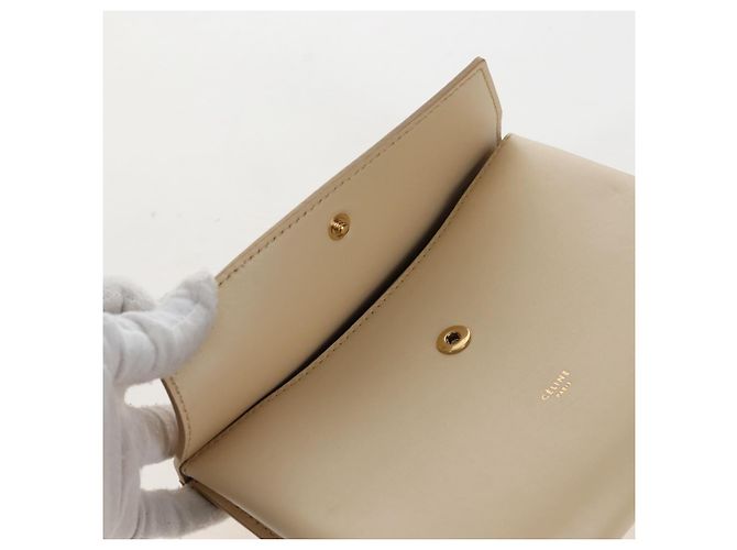 Céline CELINE Tie bag Sac à main Cuir Beige Ton Or - vue 31
