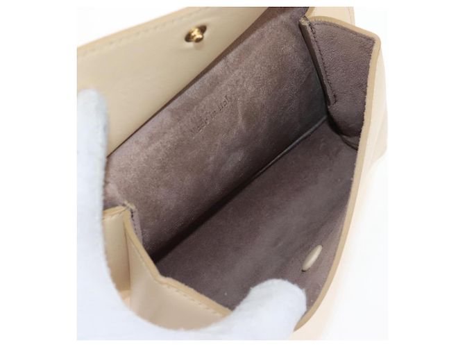 Céline CELINE Tie bag Sac à main Cuir Beige Ton Or - vue 32