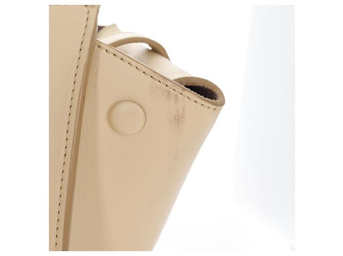 Céline CELINE Tie bag Sac à main Cuir Beige Ton Or - vue 4