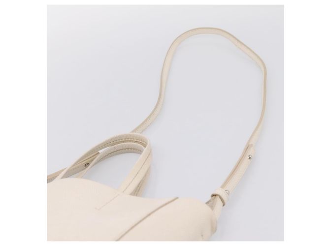 Céline CELINE Vertical Cabas Small Hand Bag Leather 2way White Silver - vista 15
