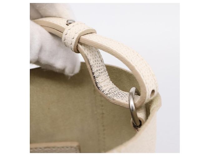 Céline CELINE Vertical Cabas Small Hand Bag Leather 2way White Silver - vista 20