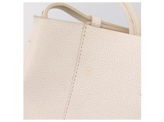 Céline CELINE Vertical Cabas Small Hand Bag Leather 2way White Silver - vista 21