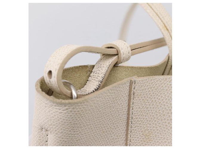 Céline CELINE Vertical Cabas Small Hand Bag Leather 2way White Silver - vista 22