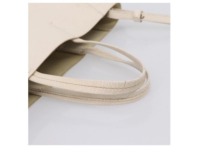 Céline CELINE Vertical Cabas Small Hand Bag Leather 2way White Silver - vista 7