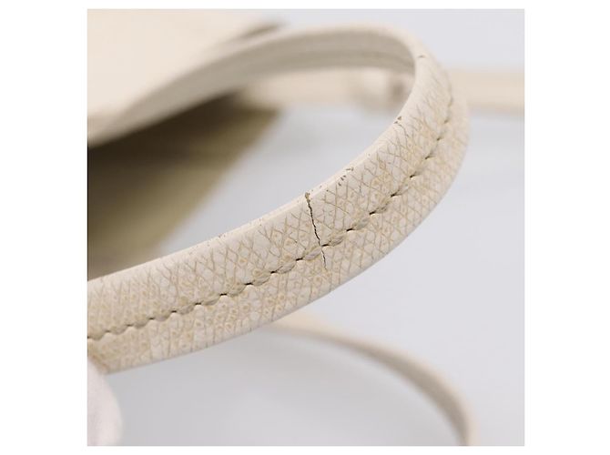 Céline CELINE Vertical Cabas Small Hand Bag Leather 2way White Silver - vista 8