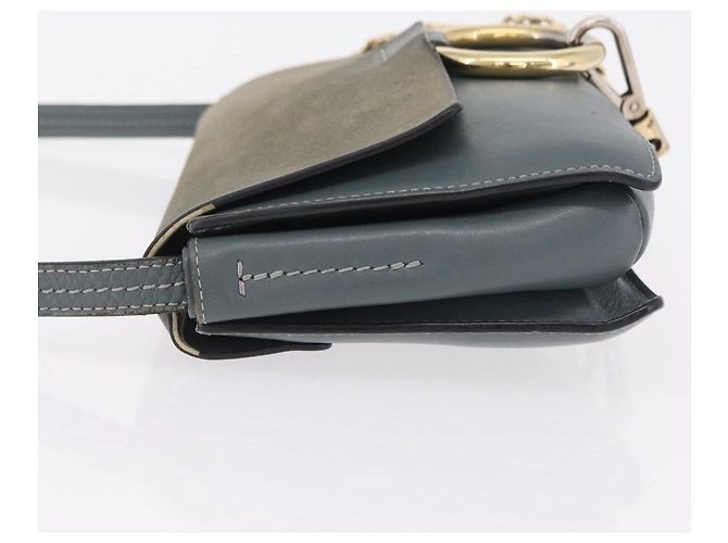 Chloé Chloe Fay Shoulder Bag Leather Suede Gray Gold - vista 6