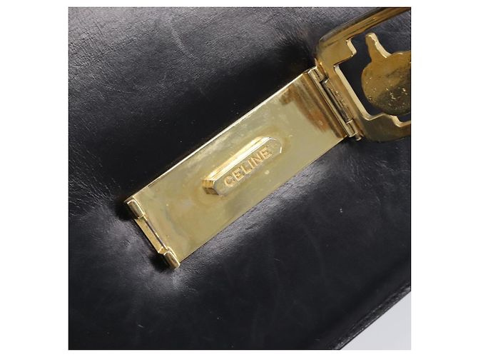 Céline CELINE Horse Carriage Shoulder Bag Leather Black Gold - vista 10