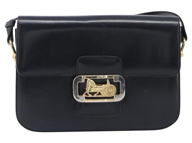 Céline CELINE Horse Carriage Shoulder Bag Leather Black Gold - vista 13