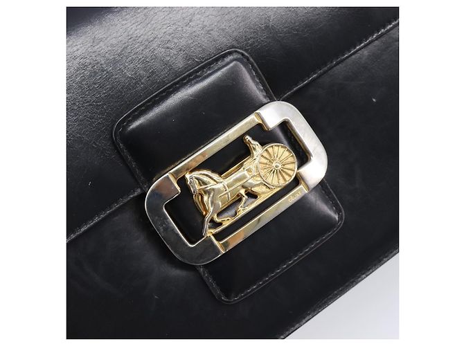 Céline CELINE Horse Carriage Shoulder Bag Leather Black Gold - vista 19