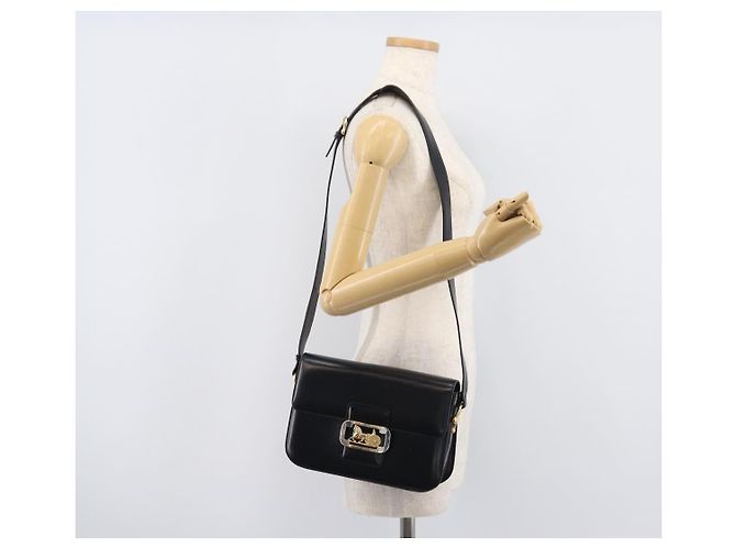 Céline CELINE Horse Carriage Shoulder Bag Leather Black Gold - vista 27