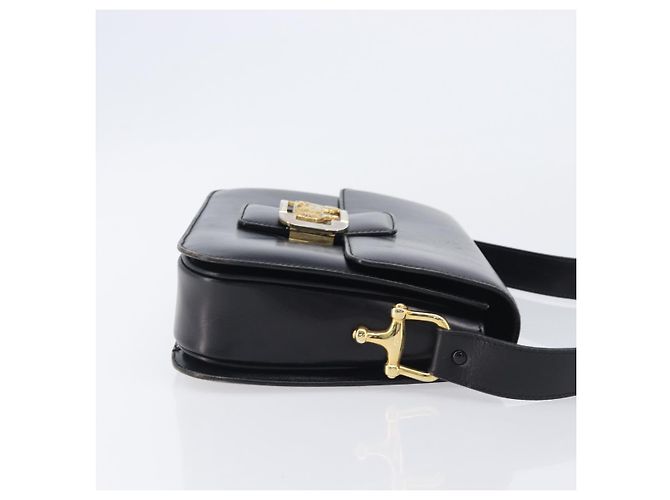 Céline CELINE Horse Carriage Shoulder Bag Leather Black Gold - vista 3