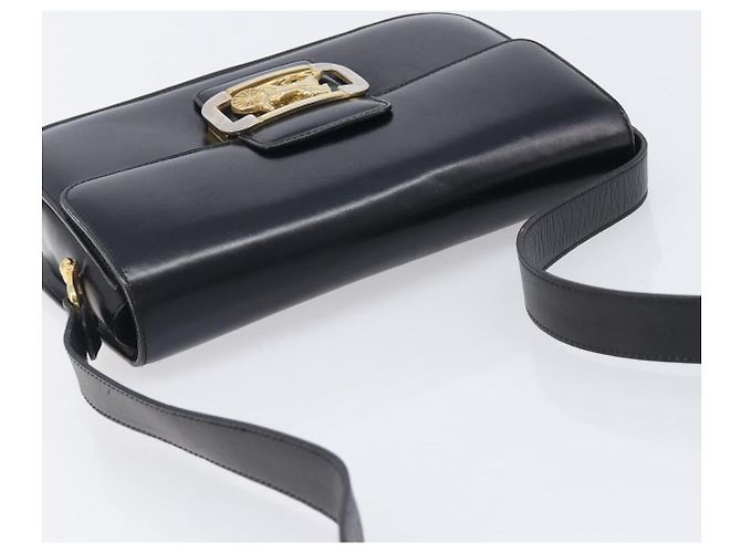 Céline CELINE Horse Carriage Shoulder Bag Leather Black Gold - vista 6