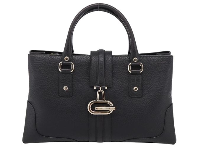 GUCCI Hand Bag Leather Black Gold 131325 - vista 2