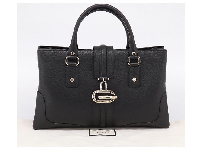 GUCCI Hand Bag Leather Black Gold 131325 - vista 26