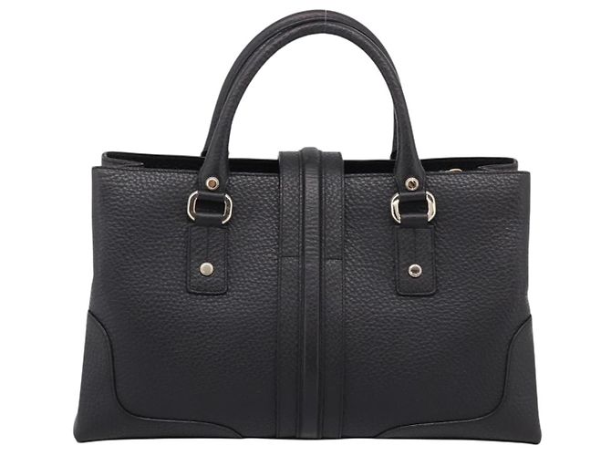 GUCCI Hand Bag Leather Black Gold 131325 - vista 3
