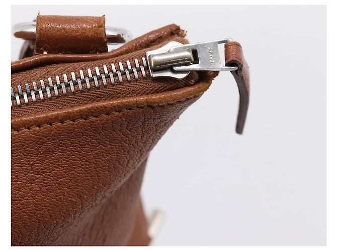 Hermès HERMES Shoulder Bag Leather Brown Silver - vista 16