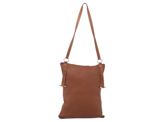 Hermès HERMES Shoulder Bag Leather Brown Silver - vista 2