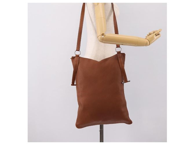 Hermès HERMES Shoulder Bag Leather Brown Silver - vista 21