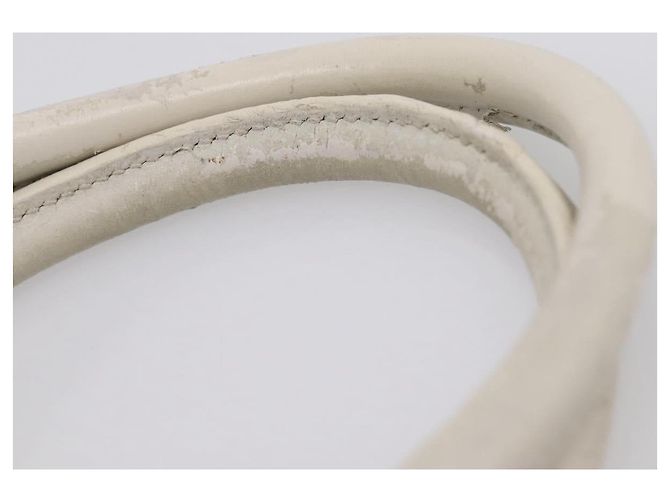 Autre Marque Saint Laurent Leather Baby Cabas Hand Bag 2way White Silver - vista 12