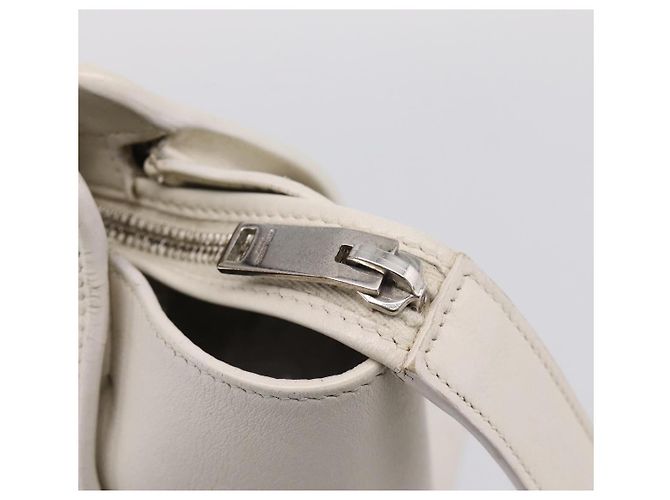 Autre Marque Saint Laurent Leather Baby Cabas Hand Bag 2way White Silver - vista 21