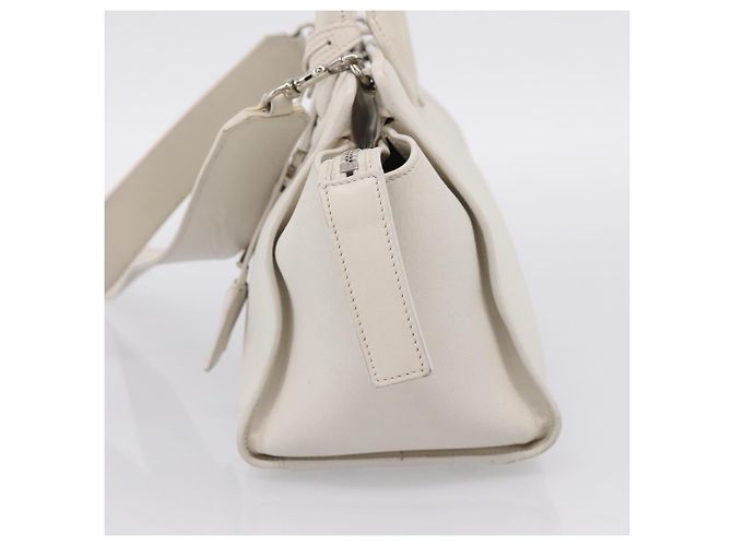 Autre Marque Saint Laurent Leather Baby Cabas Hand Bag 2way White Silver - vista 6
