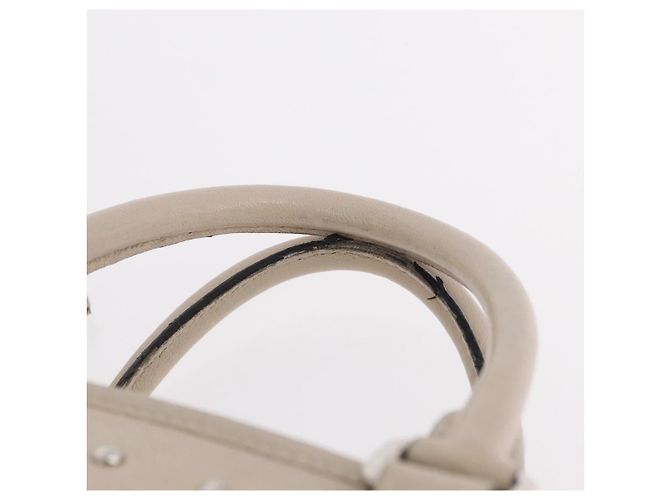 LOEWE Anagram Amazona 28 Hand Bag Leather Ivory Silver - vista 14