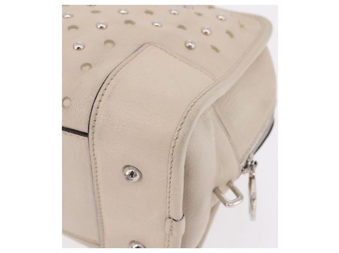 LOEWE Anagram Amazona 28 Hand Bag Leather Ivory Silver - vista 16
