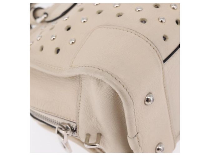 LOEWE Anagram Amazona 28 Hand Bag Leather Ivory Silver - vista 17
