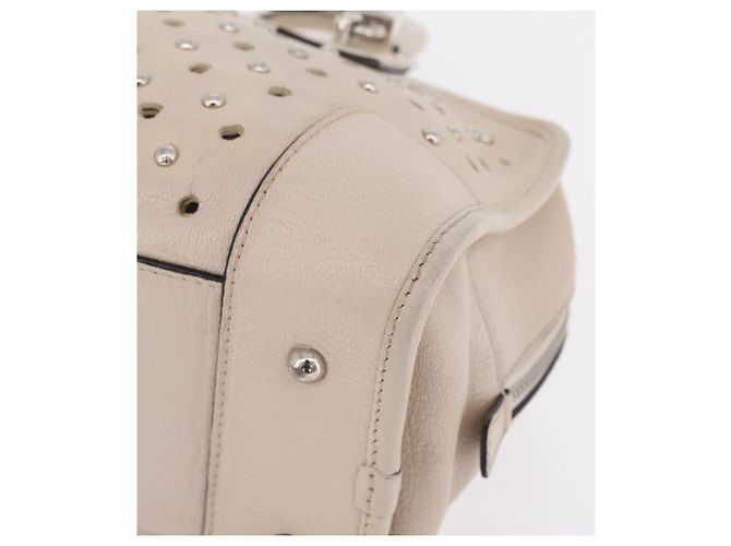 LOEWE Anagram Amazona 28 Hand Bag Leather Ivory Silver - vista 18