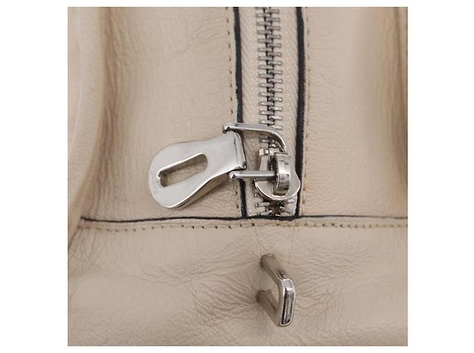 LOEWE Anagram Amazona 28 Hand Bag Leather Ivory Silver - vista 19