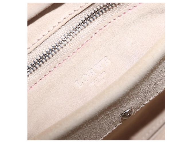 LOEWE Anagram Amazona 28 Hand Bag Leather Ivory Silver - vista 22