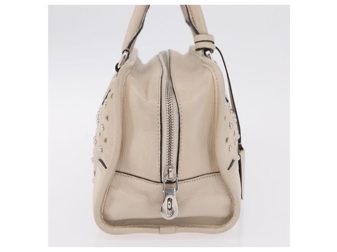 LOEWE Anagram Amazona 28 Hand Bag Leather Ivory Silver - vista 4