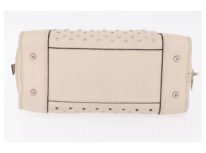 LOEWE Anagram Amazona 28 Hand Bag Leather Ivory Silver - vista 5